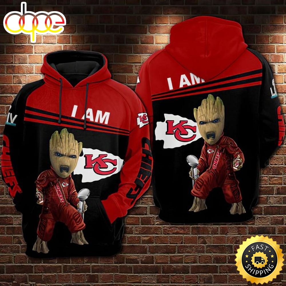 Groot Avenger Kansas City Chiefs 3d Hoodie All Over Printed Hovotu