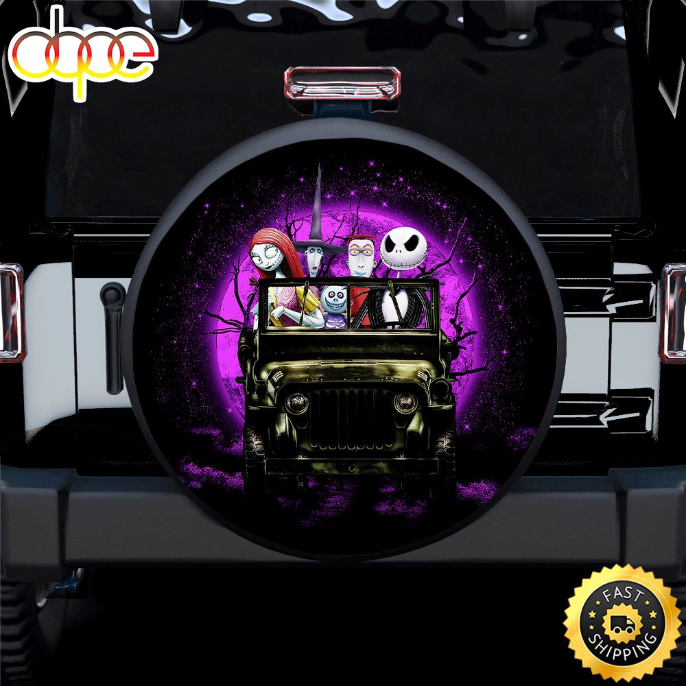 Halloween Nightmare Before Christmas Ride Jeep Funny Moonlight Car Spare Tire Covers Gift For Campers Whbnrk