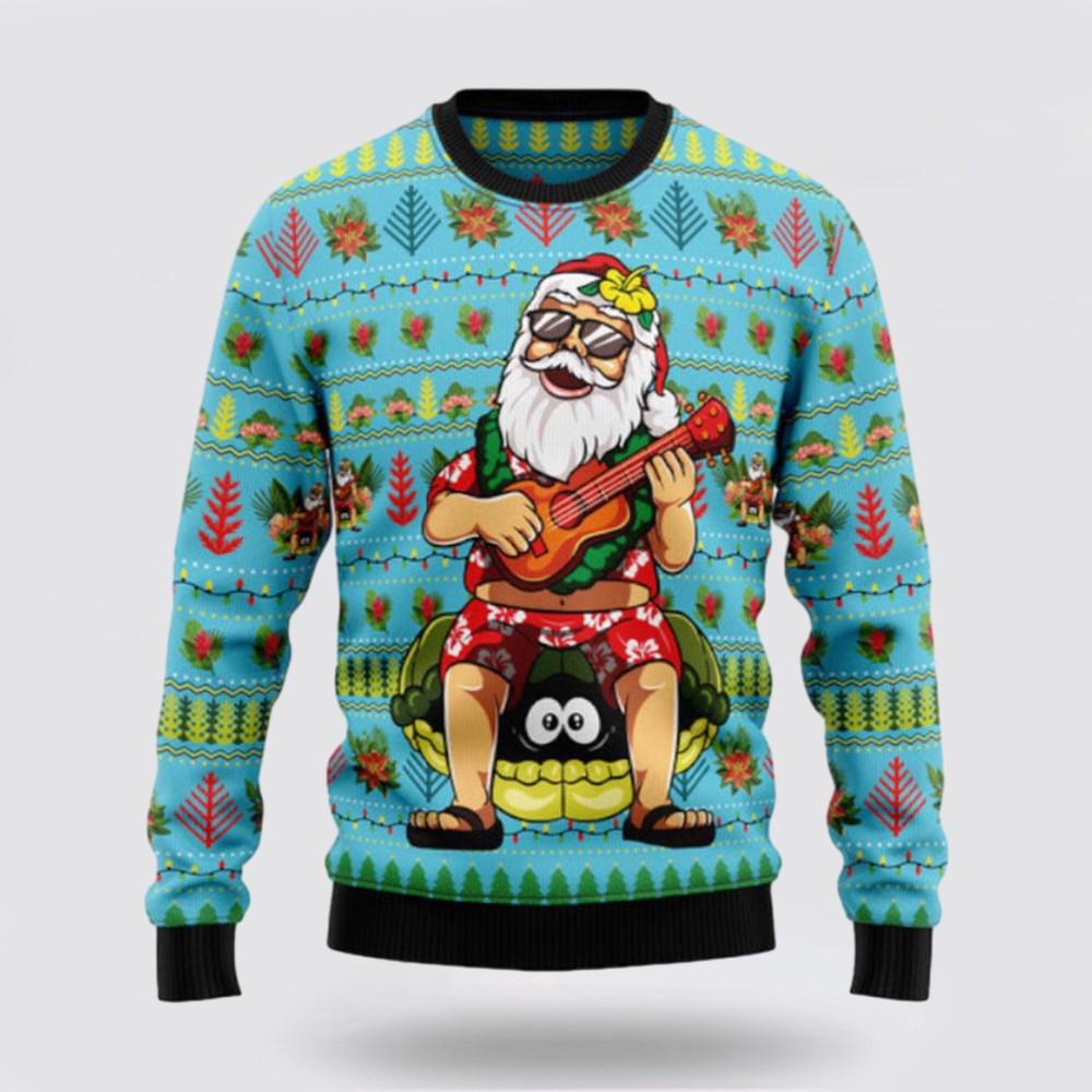 Hawaiian Christmas Santa Claus Ugly Sweater Funny Santa Sweaters 1 Tee Jafyuo.jpg