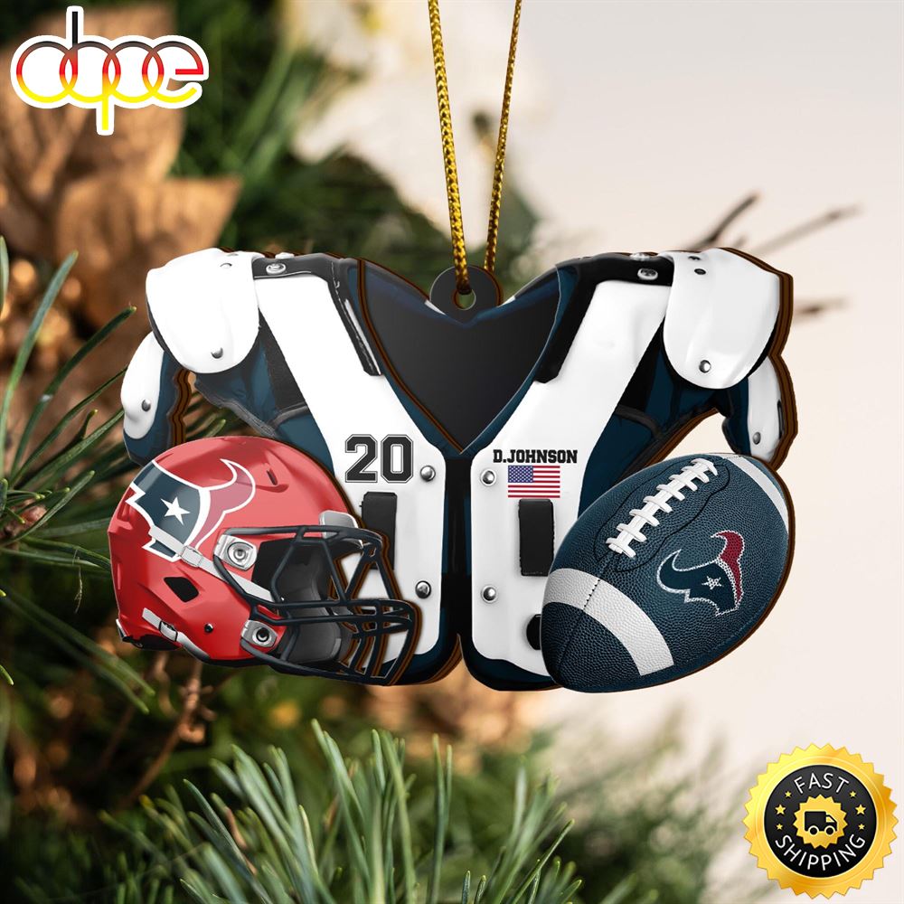 Houston Texans NFL Sport Ornament Custom Your Name And Number