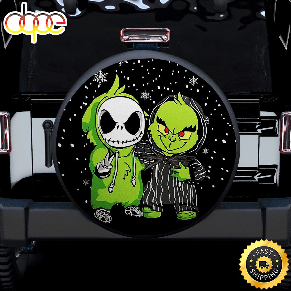 How The Grinch Jack Skellington Friends Christmas Car Spare Tire Covers Gift For Campers Difl17