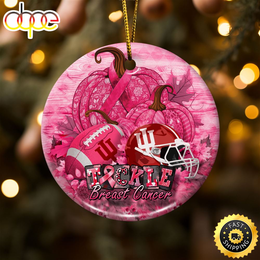 Indiana Hoosiers Breast Cancer And Sport Team Ceramic Ornament Bzxgbg