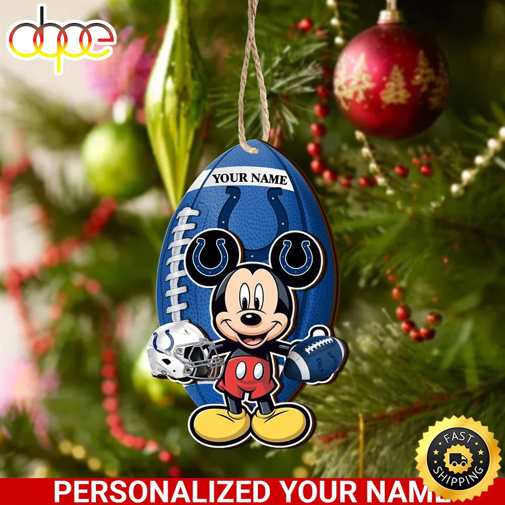 Indianapolis Colts And Mickey Mouse Ornament Personalized Your Name