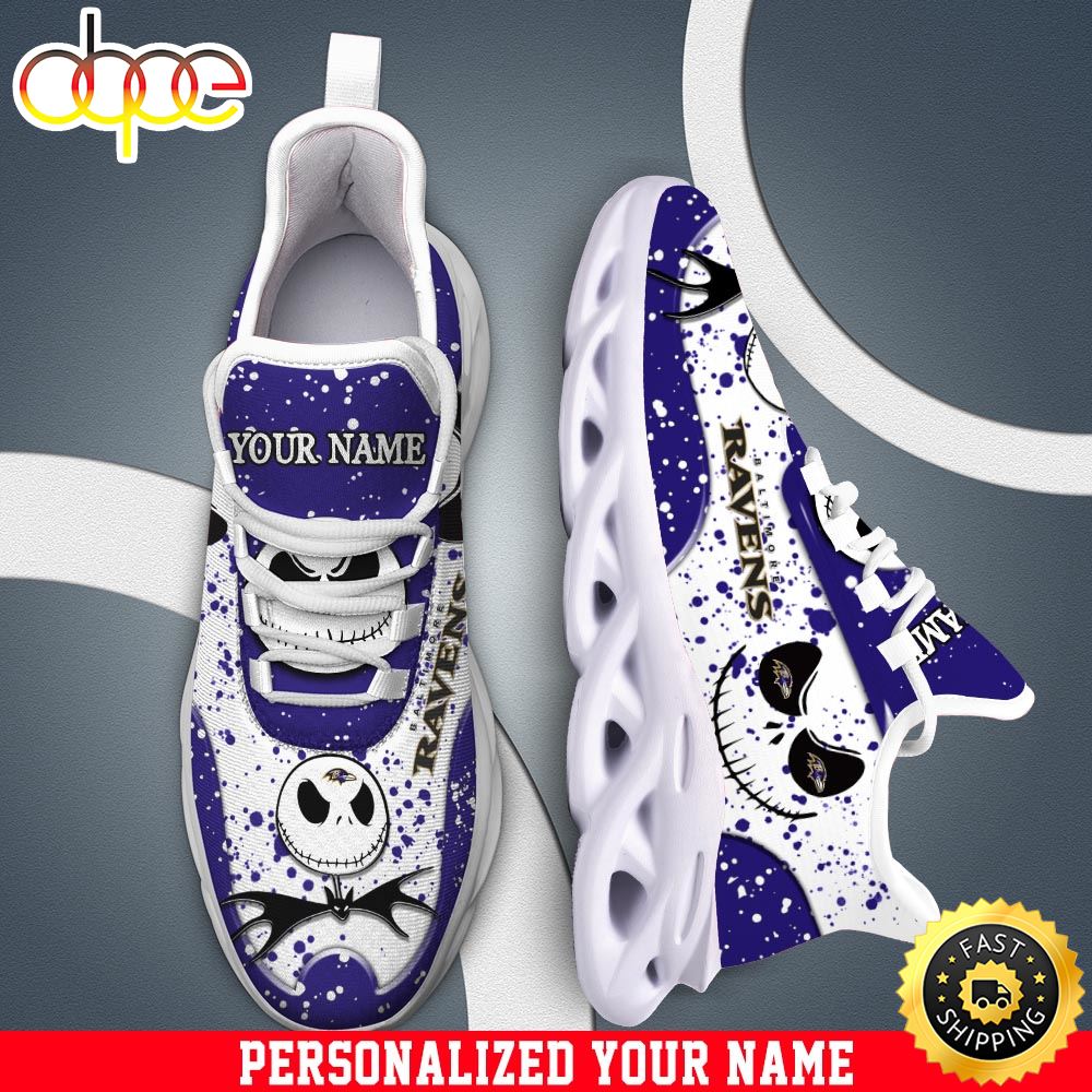 Jack Skellington Baltimore Ravens White NFL Clunky Shoess Personalized Your Name Q35kg4.jpg
