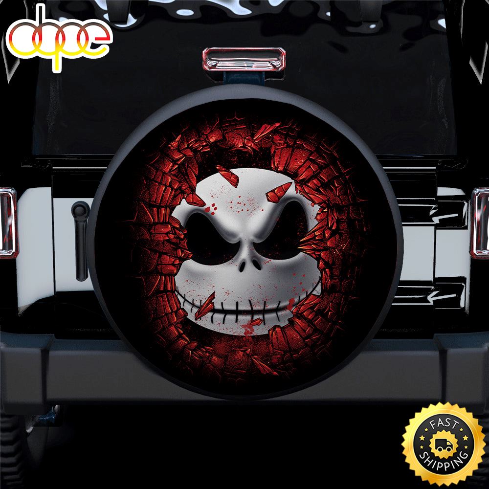 Jack Skellington Break Wall Jeep Car Spare Tire Covers Gift For Campers Agpkpu