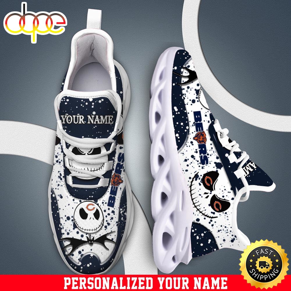 Jack Skellington Chicago Bears White NFL Clunky Shoess Personalized Your Name Sqjbzh.jpg