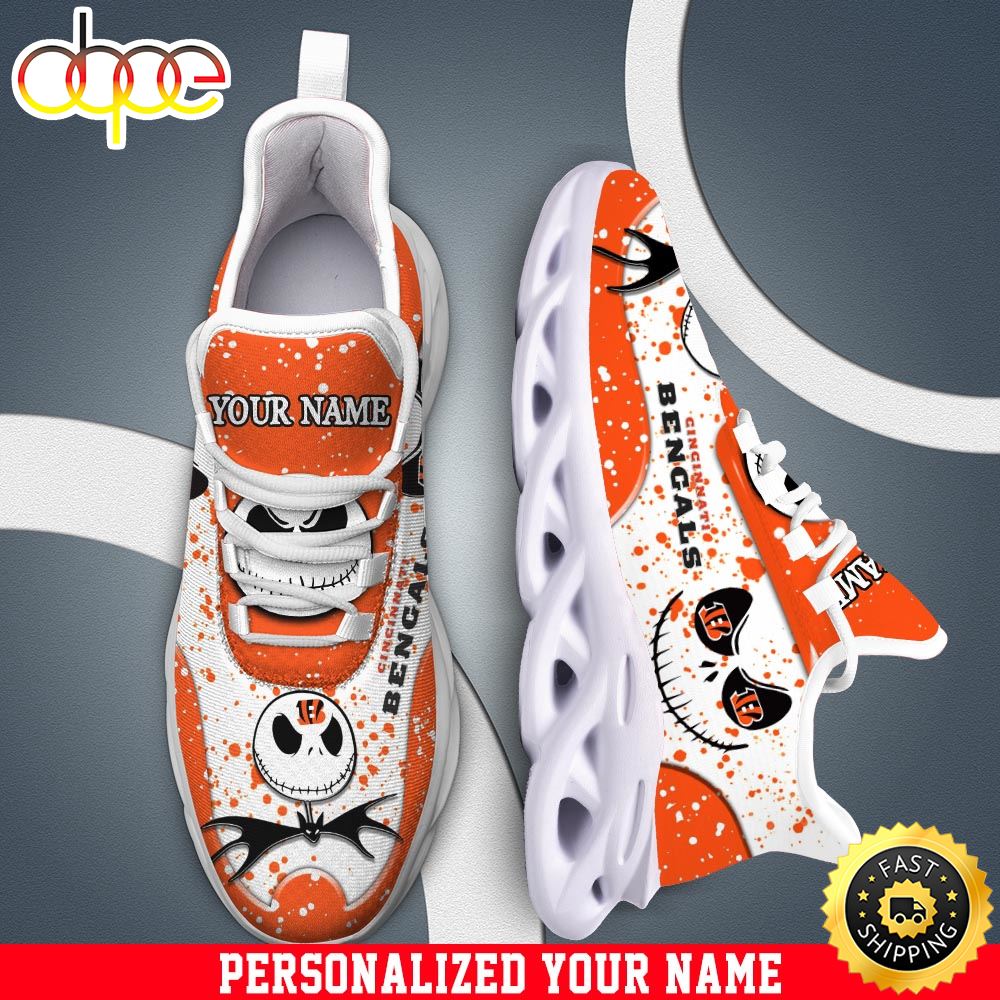 Jack Skellington Cincinnati Bengals White NFL Clunky Shoess Personalized Your Name Ddrmhv.jpg