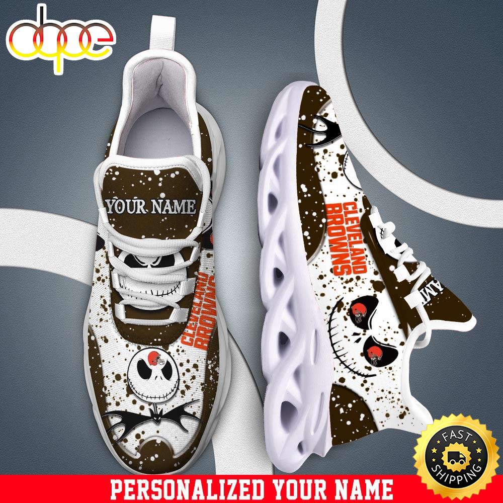 Jack Skellington Cleveland Browns White NFL Clunky Shoess Personalized Your Name Yviliz.jpg