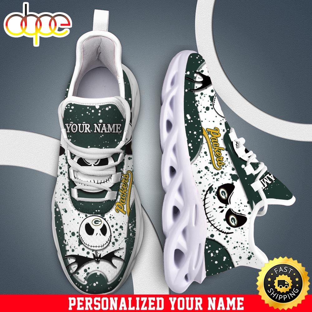 Jack Skellington Green Bay Packers White NFL Clunky Shoess Personalized Your Name Avs1kh.jpg