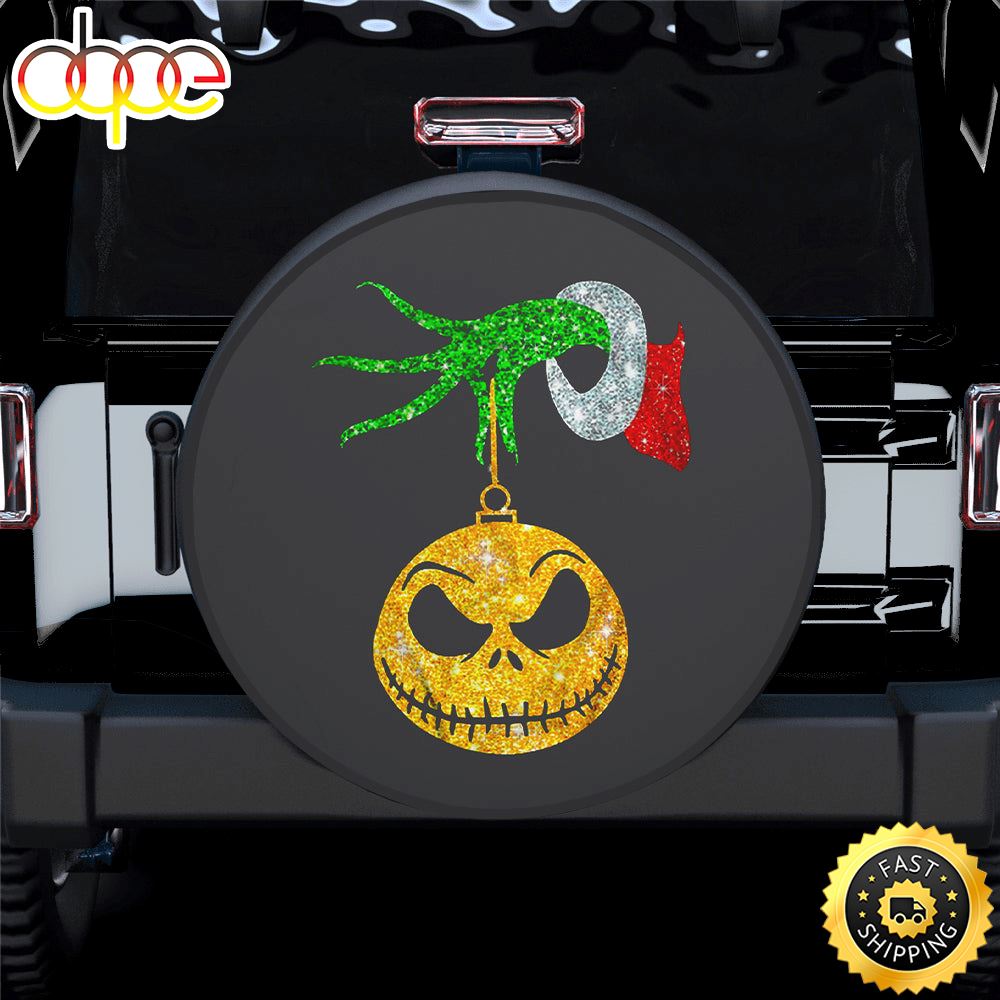 Jack Skellington Grinch Bling Bling Car Spare Tire Covers Gift For Campers Uxctld