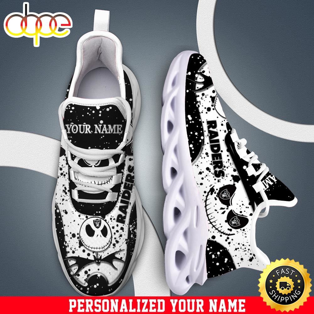 Jack Skellington Las Vegas Raiders White NFL Clunky Shoess Personalized Your Name Dedemw.jpg