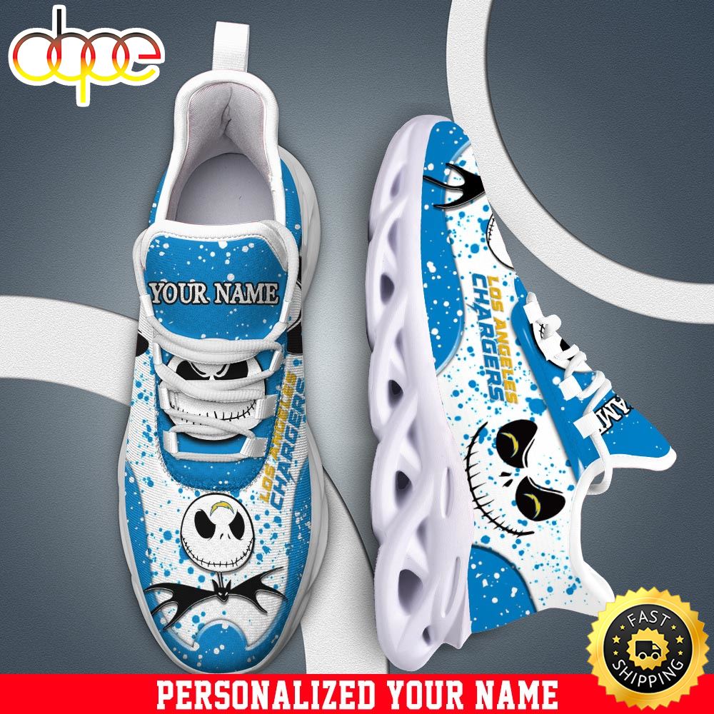 Jack Skellington Los Angeles Chargers White NFL Clunky Shoess Personalized Your Name Wmphrg.jpg