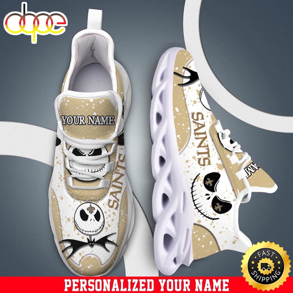 Jack Skellington New Orleans Saints White NFL Clunky Shoess Personalized Your Name Qtybxo.jpg