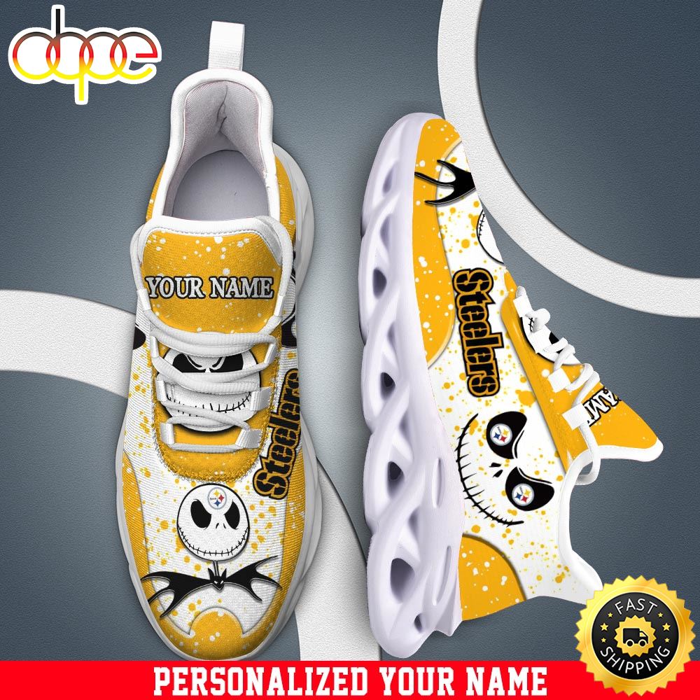 Jack Skellington Pittsburgh Steelers White NFL Clunky Shoess Personalized Your Name U76bkd.jpg