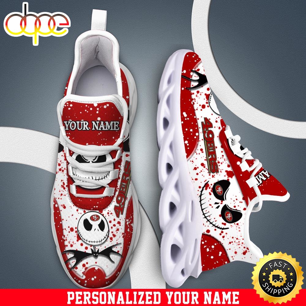 Jack Skellington San Francisco 49ers White NFL Clunky Shoess Personalized Your Name R5i0zc.jpg