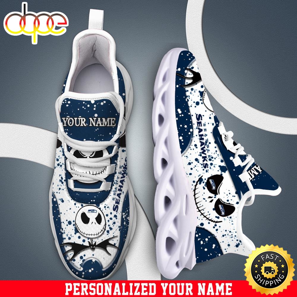Jack Skellington Seattle Seahawks White NFL Clunky Shoess Personalized Your Name E1g27r.jpg