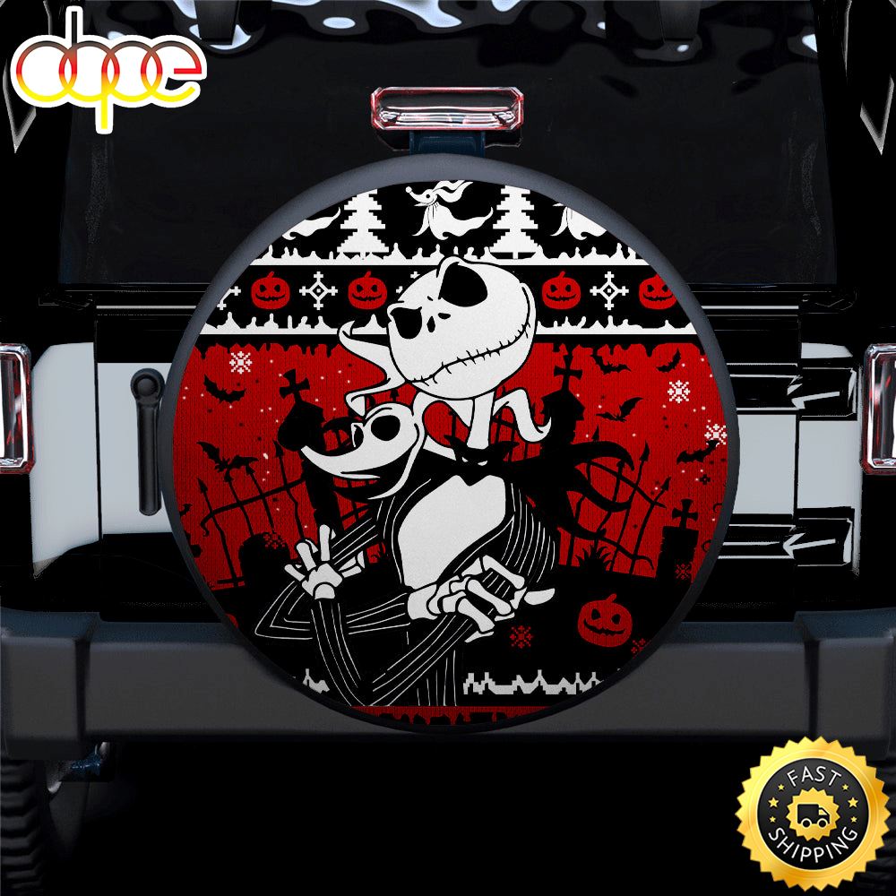 Jack Skellington Christmas Nightmare Car Spare Tire Covers Gift For Campers Kfcfcn