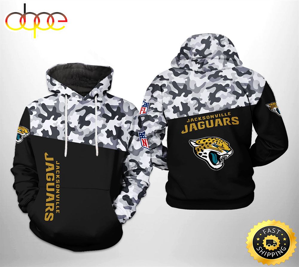 Jacksonville Jaguars NFL Camo Veteran Team 3D Printed HoodieZipper Hoodie