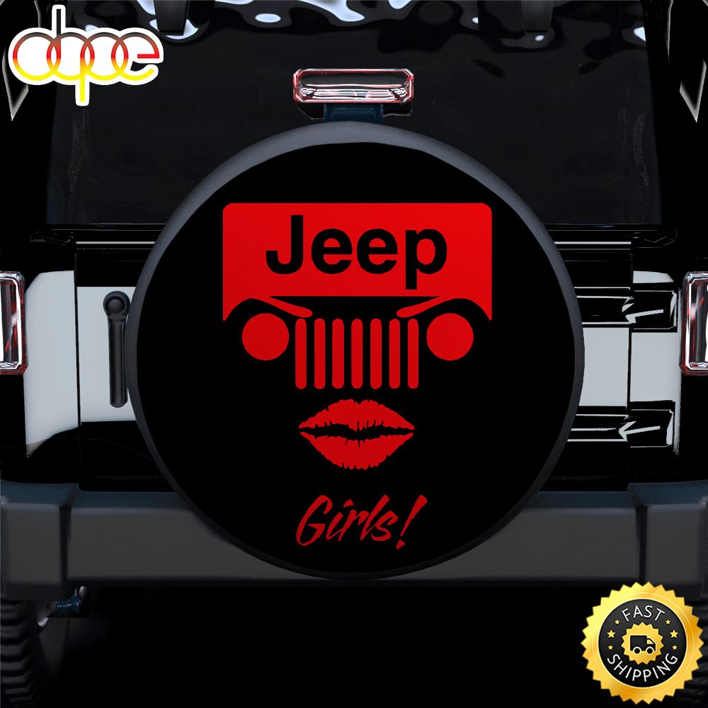 Jeep Girl Red Car Spare Tire Covers Gift For Campers Qm8r7n