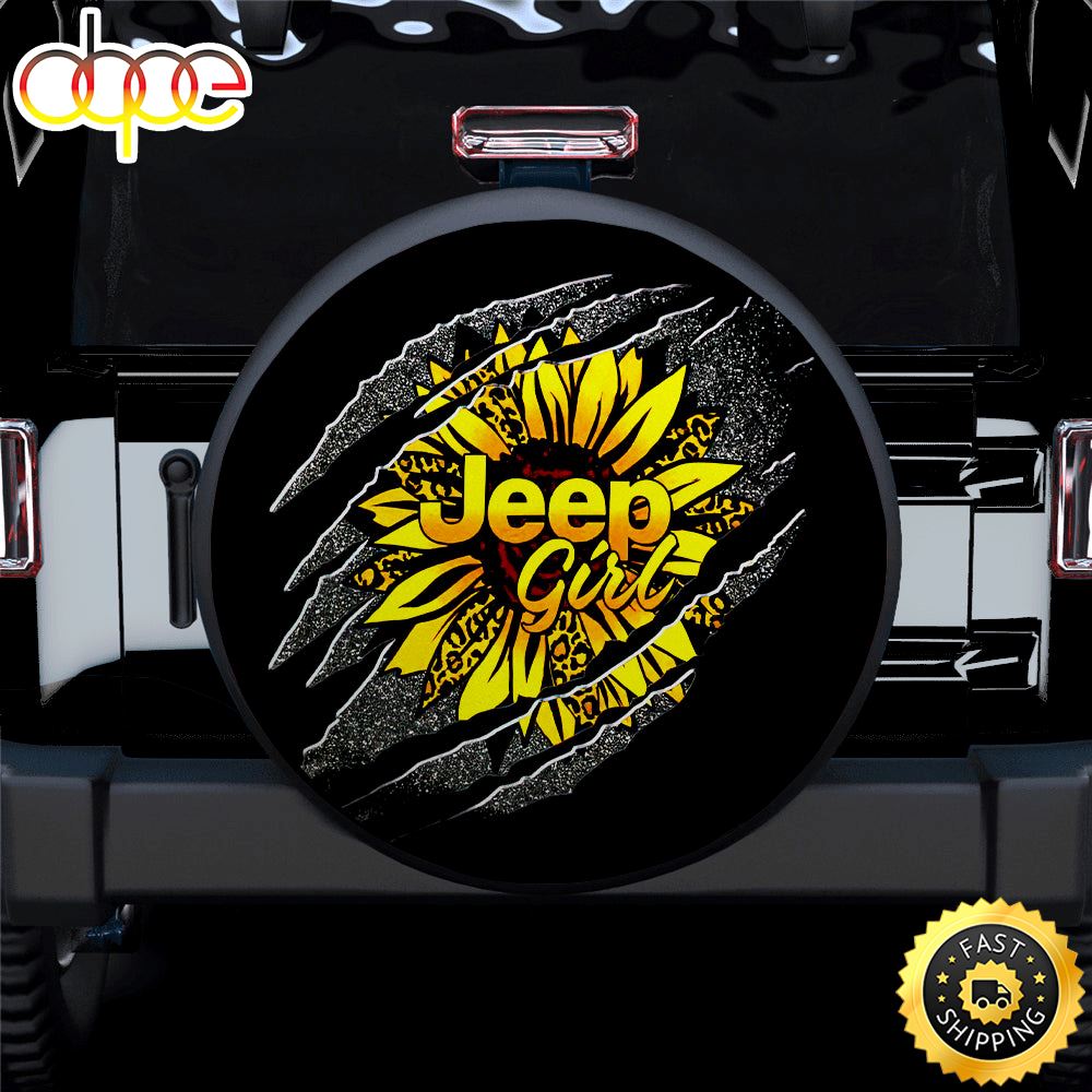 Jeep Girl Sunflower Car Spare Tire Covers Gift For Campers Sdddf9
