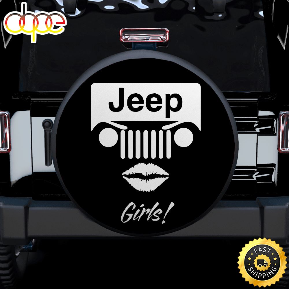 Jeep Girl White Car Spare Tire Covers Gift For Campers Bklbfo