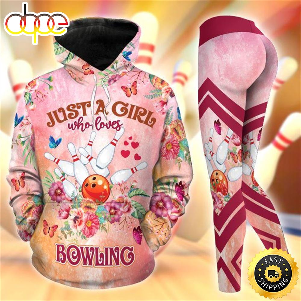 Just A Girl Who Loves Bowling Pink All Over Print Leggings Hoodie Set Outfit For Women Filku4.jpg