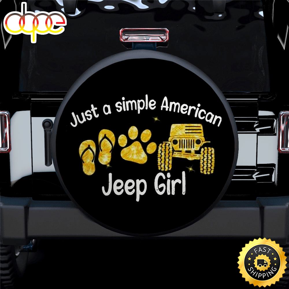 Just A Simple American Jeep Girl Car Spare Tire Covers Gift For Campers V8yoo6
