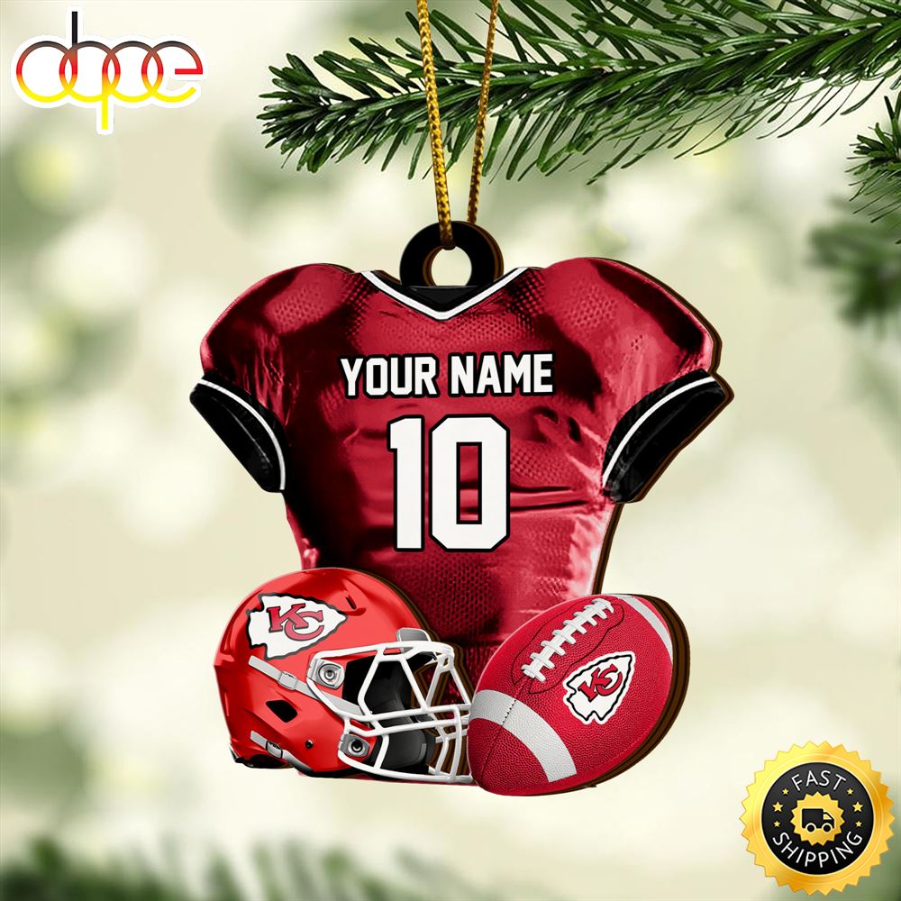 Kansas City Chiefs NFL Sport Ornament Custom Name And Number