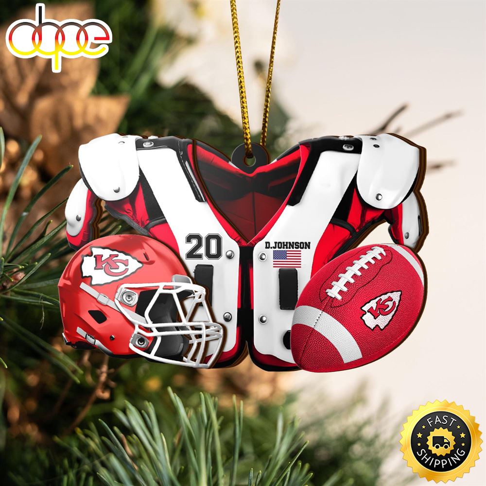Kansas City Chiefs NFL Sport Ornament Custom Your Name And Number
