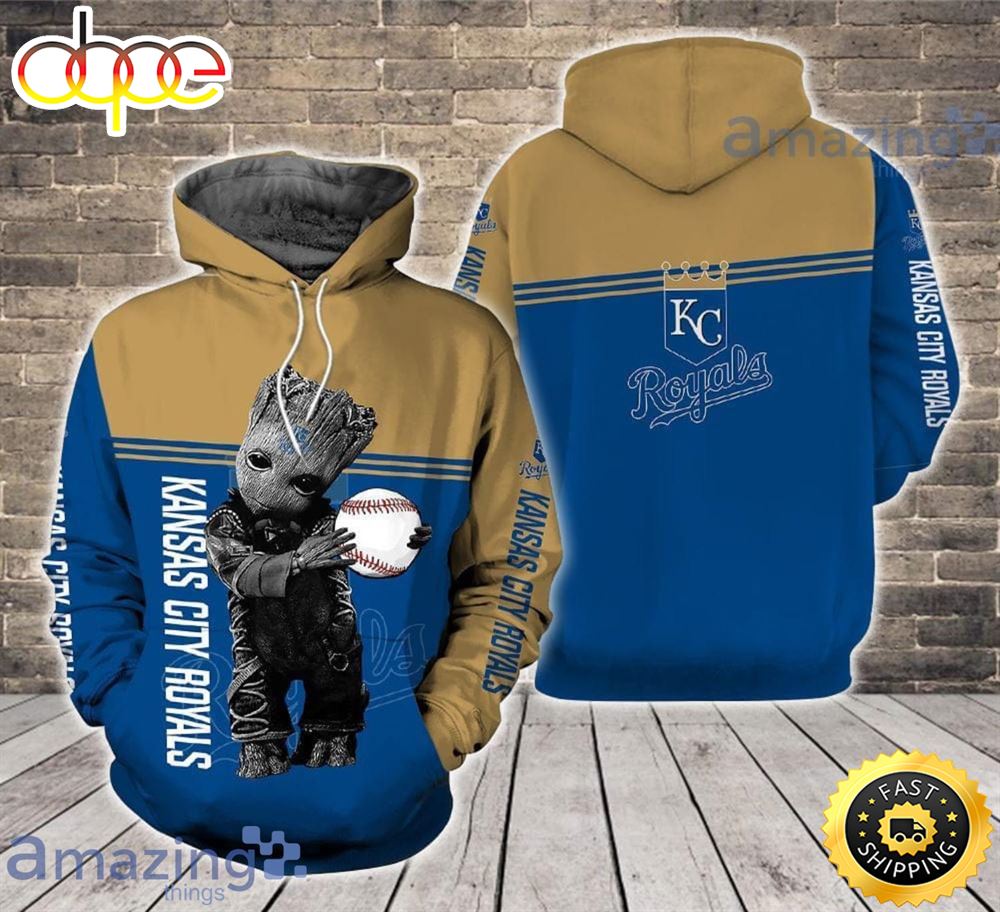 Kansas City Royals Ft. Groot 3d Hoodie For Fans Teeq89