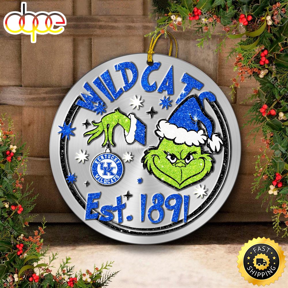 Kentucky Wildcats Grinch Circle Ornaments Christmas Yfc0lb