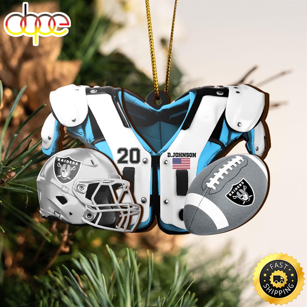 Las Vegas Raiders NFL Sport Ornament Custom Your Name And Number