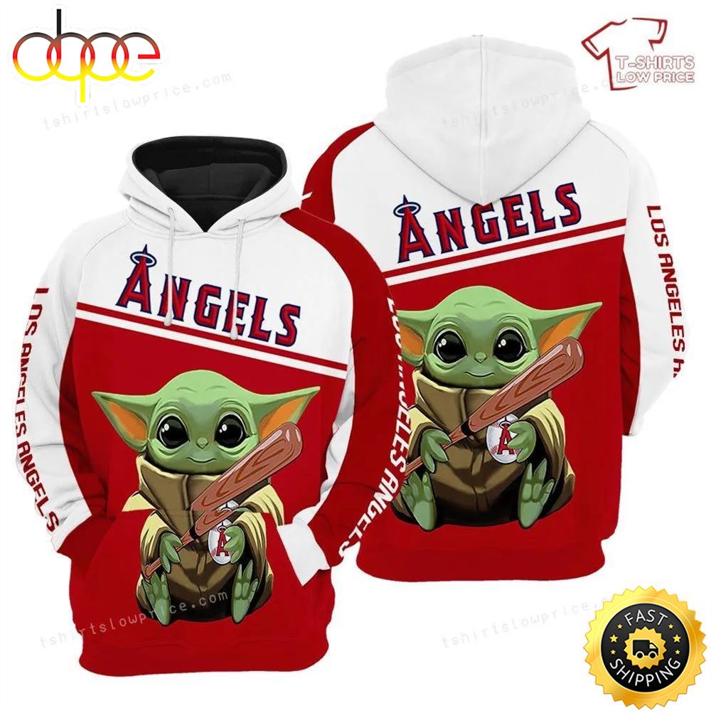 Los Angeles Angels Baby Yoda Full Print 3d Hoodie And Zipper Yuwu0c
