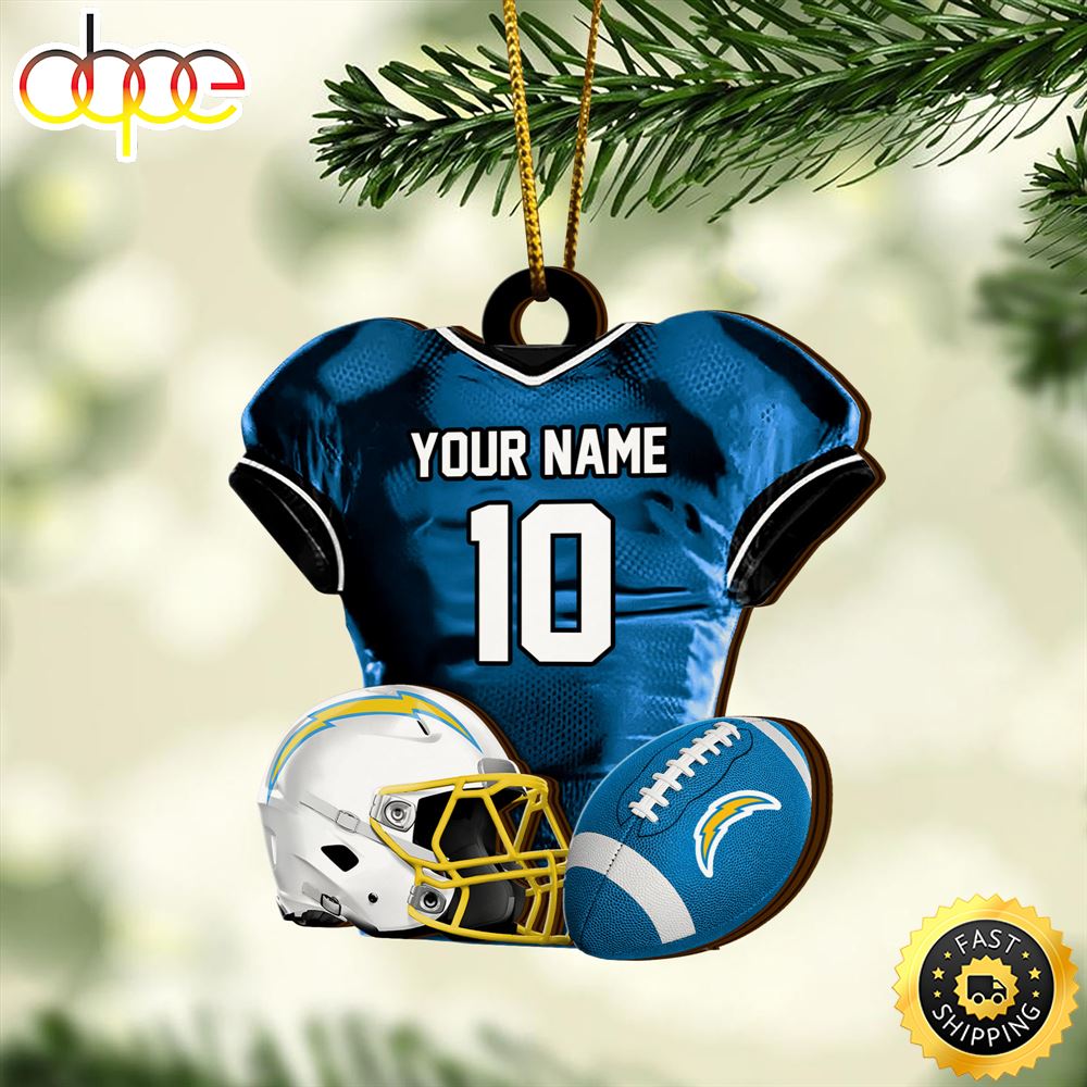 Los Angeles Chargers NFL Sport Ornament Custom Name And Number