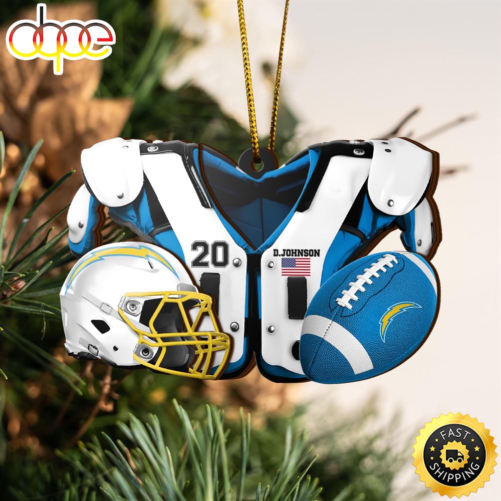 Los Angeles Chargers NFL Sport Ornament Custom Your Name And Number
