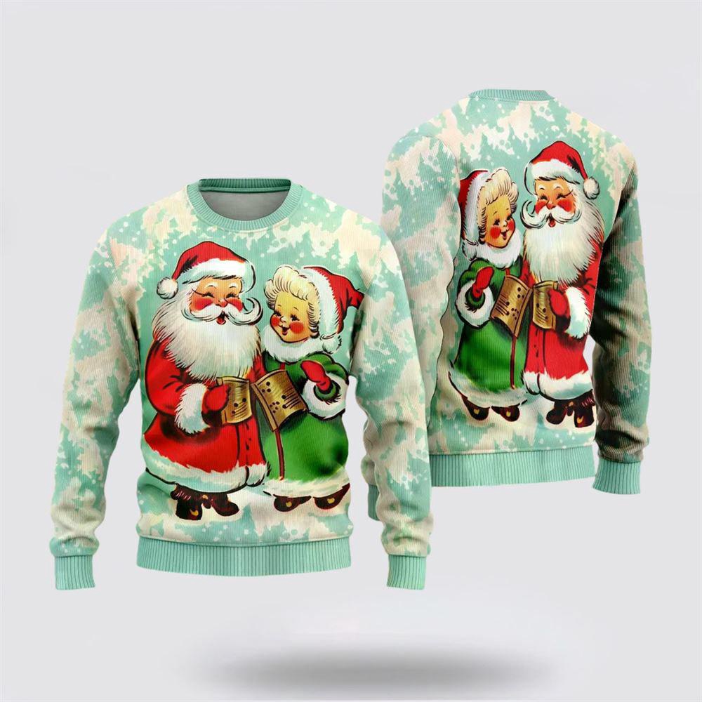 Lovely Santa Couple Ugly Christmas Sweaters Funny Santa Sweaters 1 Tee Lflfcy.jpg