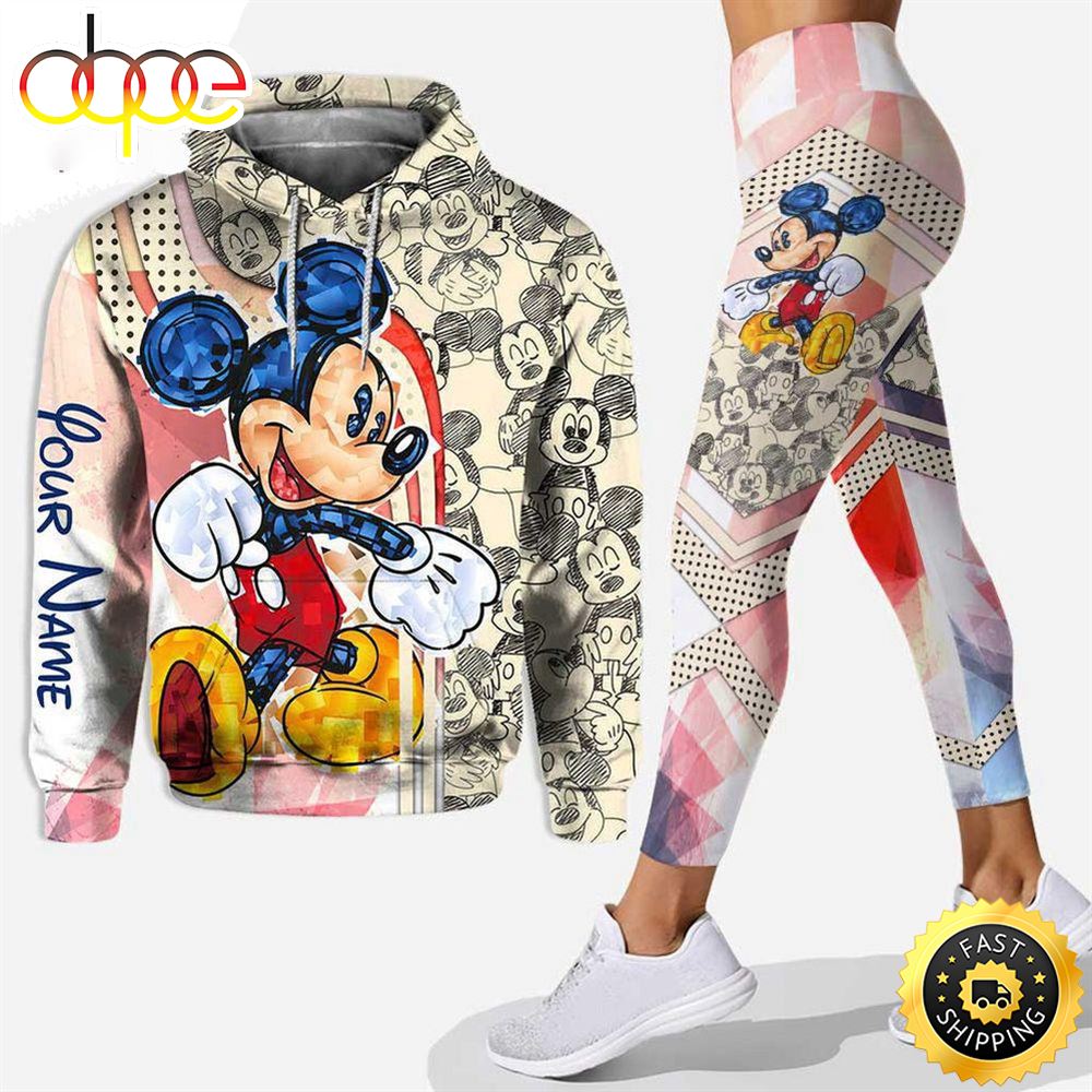 Luxury Personalized Mickey Mouse Hoodie Leggings 3D Set All Over Print