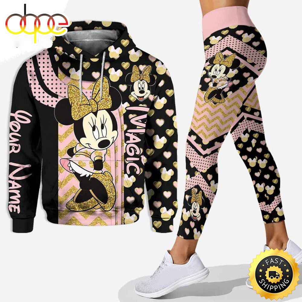 Luxury Personalized Minnie Mouse Hoodie Leggings Set 3D All Over Print