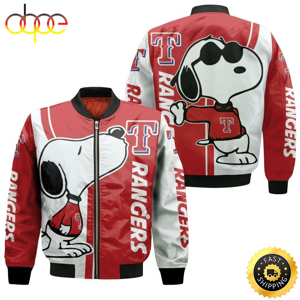 MLB Texas Rangers Snoopy Bomber Jacket