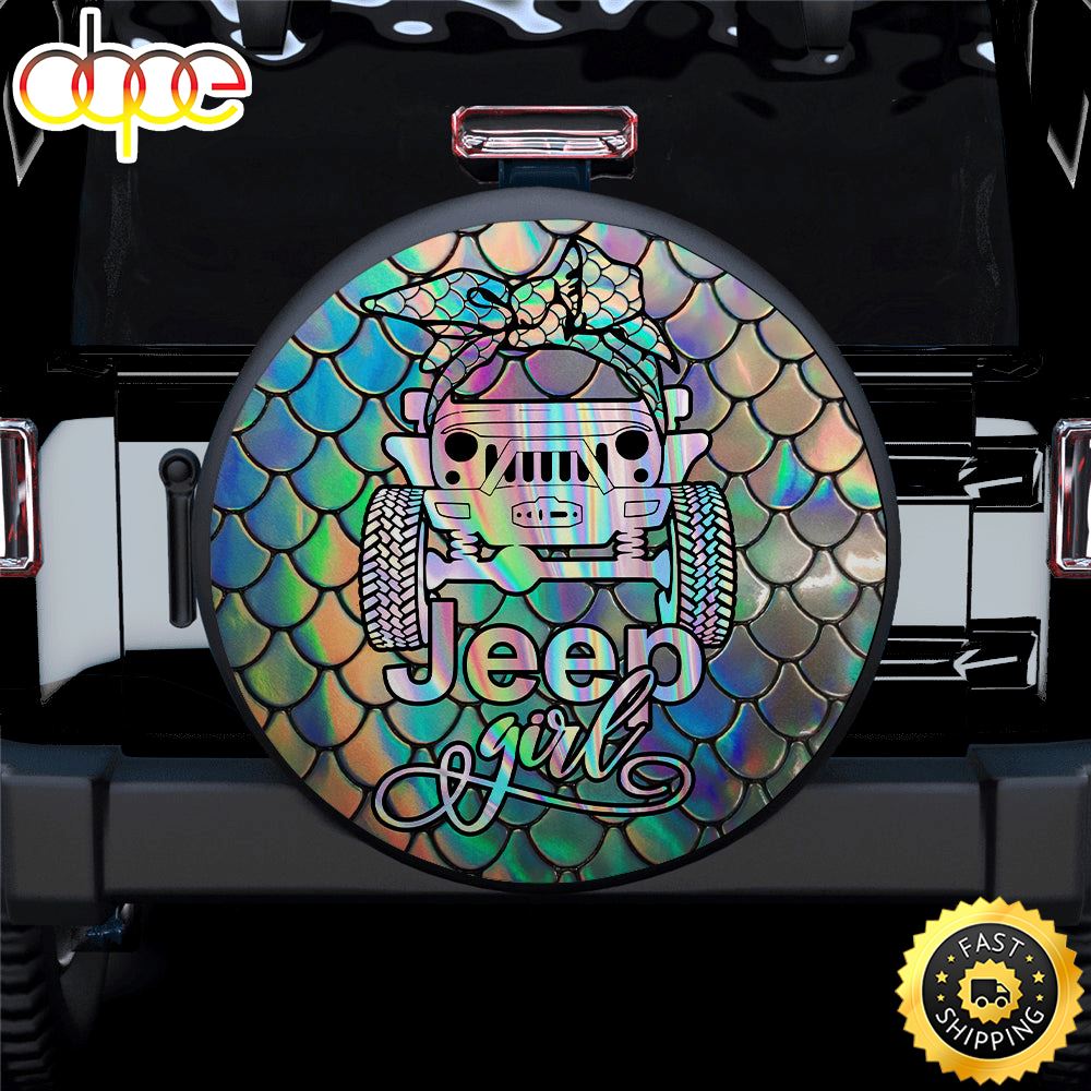 Mermaid Jeep Girl Car Spare Tire Covers Gift For Campers Bwpurs