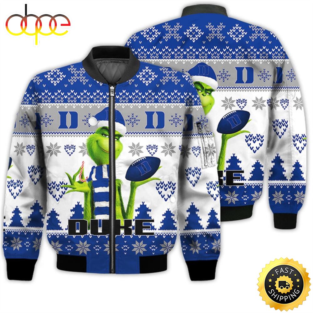 Merry Christmas 2023 Ugly Unisex National Collegiate Athletic Association American Grinch Cute Duke Blue Devils 3D Bomber Jacket Ox7ocu.jpg