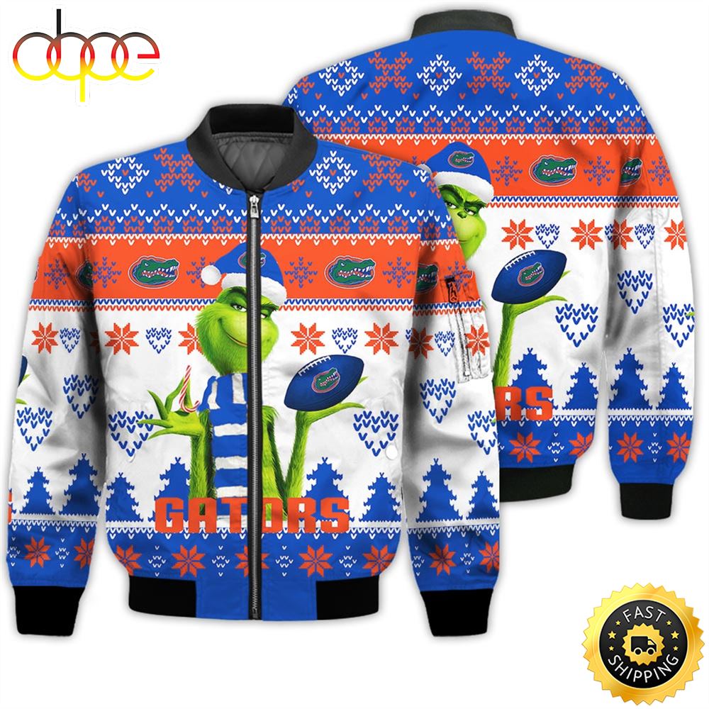 Merry Christmas 2023 Ugly Unisex National Collegiate Athletic Association American Grinch Cute Gators 3D Bomber Jacket Wcrlxw.jpg