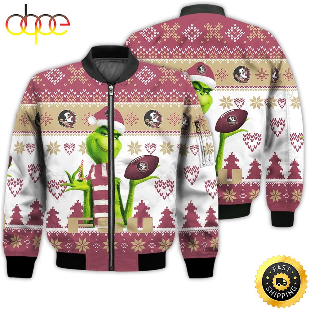 Merry Christmas 2023 Ugly Unisex National Collegiate Athletic Association American Grinch Cute State Seminoles 3D Bomber Jacket Mkxgb9.jpg