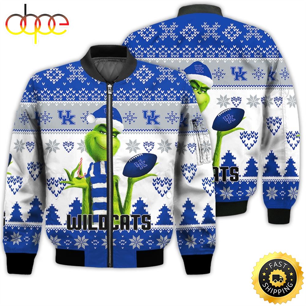 Merry Christmas 2023 Ugly Unisex National Collegiate Athletic Association American Grinch Cute Wildcats 3D Bomber Jacket Lvgyfs.jpg