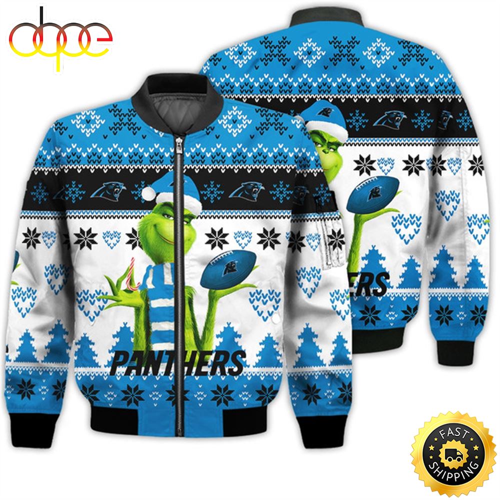 Merry Christmas 2023 Ugly Unisex Super Bowl American Grinch Cute Panthers 3D Bomber Jacket Gkab1k.jpg