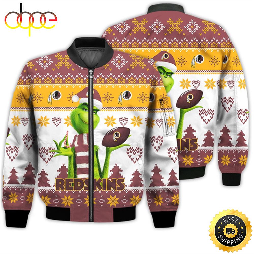 Merry Christmas 2023 Ugly Unisex Super Bowl American Grinch Cute Redskins 3D Bomber Jacket E3ti2m.jpg