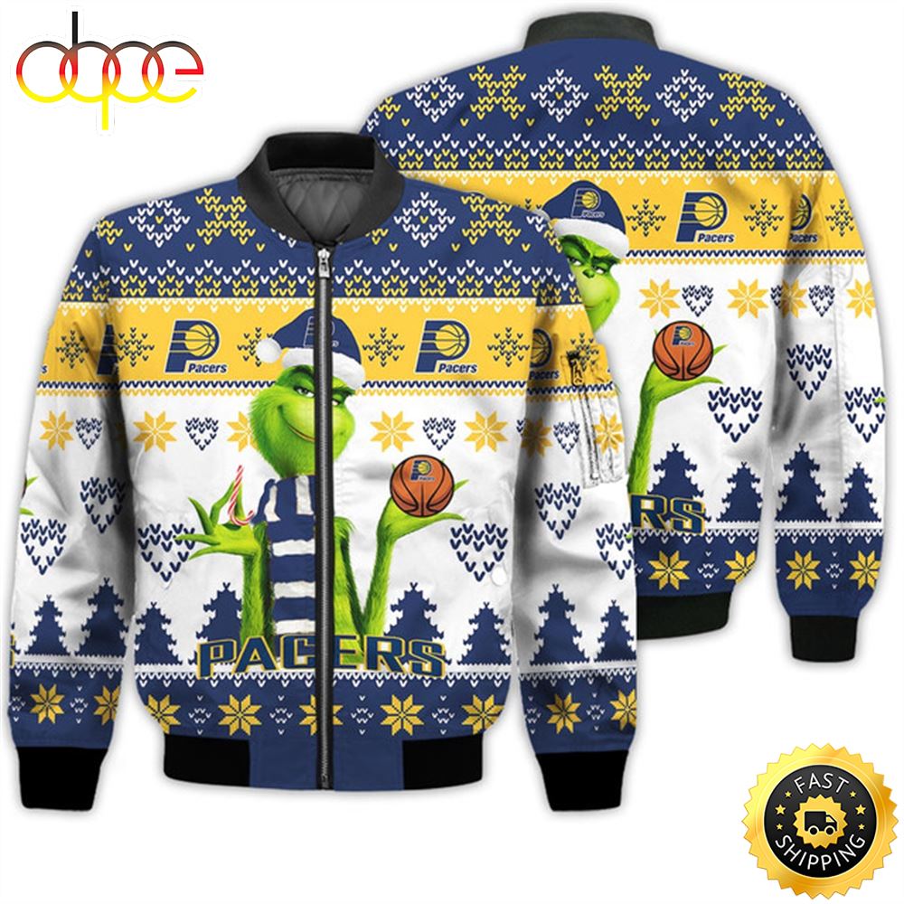Merry Christmas 2023 Ugly Unisex The National Basketball Association American Grinch Cute Pacers 3D Bomber Jacket Hop7bm.jpg
