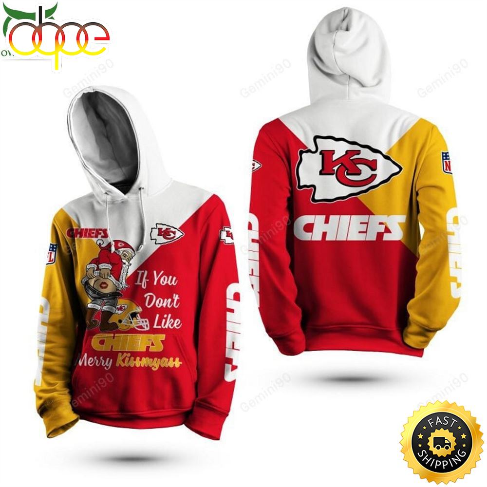 Merry Kissmyass Santa Claus Xmas Kansas City Chiefs NFL 3d Shirt Hoodie Sweatshirt Shop Owl Fashion I8hajm