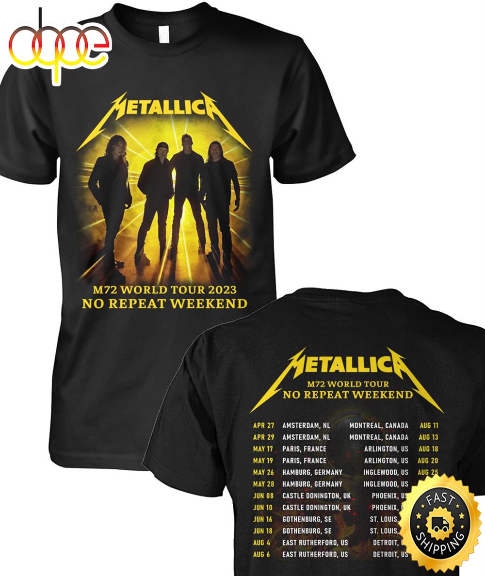 Metallica M72 World Tour 2023 No Repeat Weekend Shirt Zbowbk