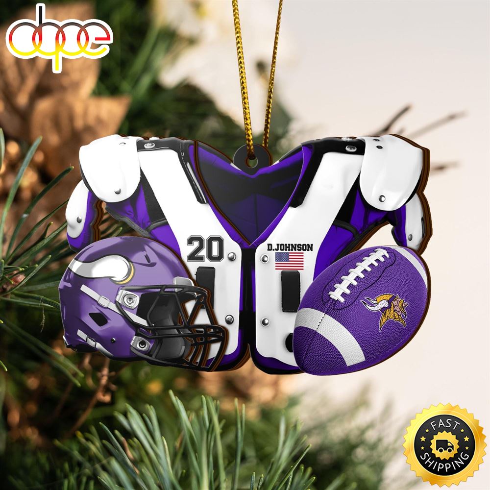 Minnesota Vikings NFL Sport Ornament Custom Your Name And Number